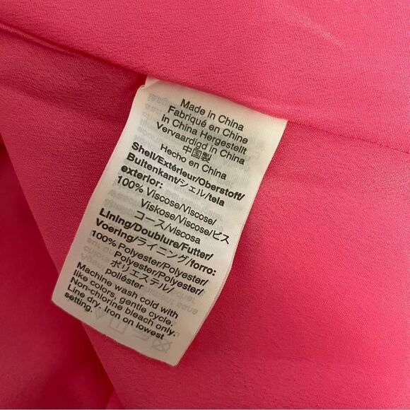 J. Crew Shift Dress in Jacquard Floral Dot Pink Long Sleeve Button Cuffs Size 6 - Picture 8 of 8